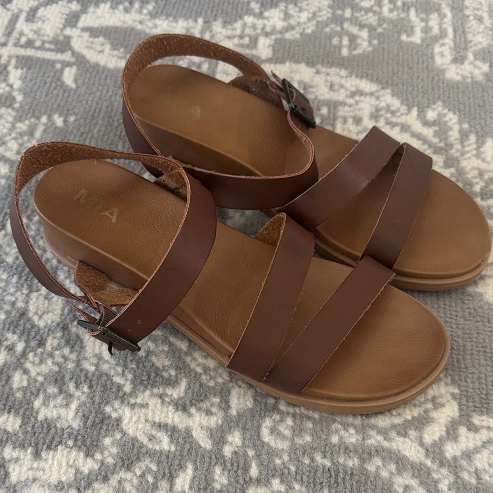 MIA Brown Strappy Sandals